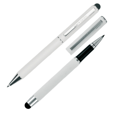 Logo trade advertising products image of: Writing set ballpoint pen & roller soft touch CLAUDIE