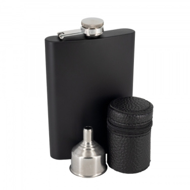 Logo trade promotional merchandise photo of: Hip flask MADONIE Schwarzwolf