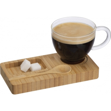 Logotrade advertising products photo of: Tray with cup and spoon FORMOSA 150 ml