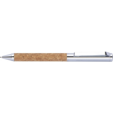 Logo trade promotional item photo of: Twist-ballpen metal and cork LILLEHAMMER