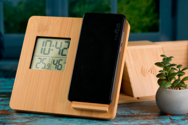 Logo trade promotional giveaways picture of: Bamboo weather station GRANADA