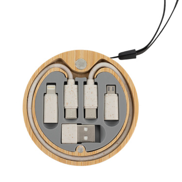 Logo trade promotional gifts picture of: 4in1 cable in wooden case, LH-ZM01