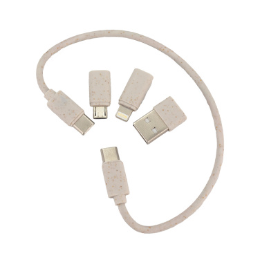 Logo trade business gift photo of: 4in1 cable in wooden case, LH-ZM01