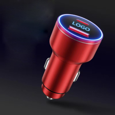 Logotrade promotional gift picture of: Car charger with enlighted logo for engraving