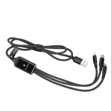 Logo trade business gift photo of: 3 in 1 cable with elighted logo Pierre Cardin