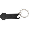 Keyring with shopping cart chip STICKIT, black