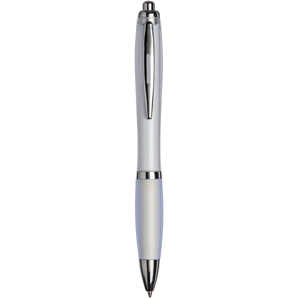 Logo trade promotional gifts image of: Curvy ballpoint pen with frosted barrel and grip