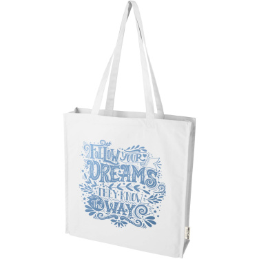 Logo trade promotional merchandise image of: Florida 270 g/m² GRS recycled gusset tote bag 14L