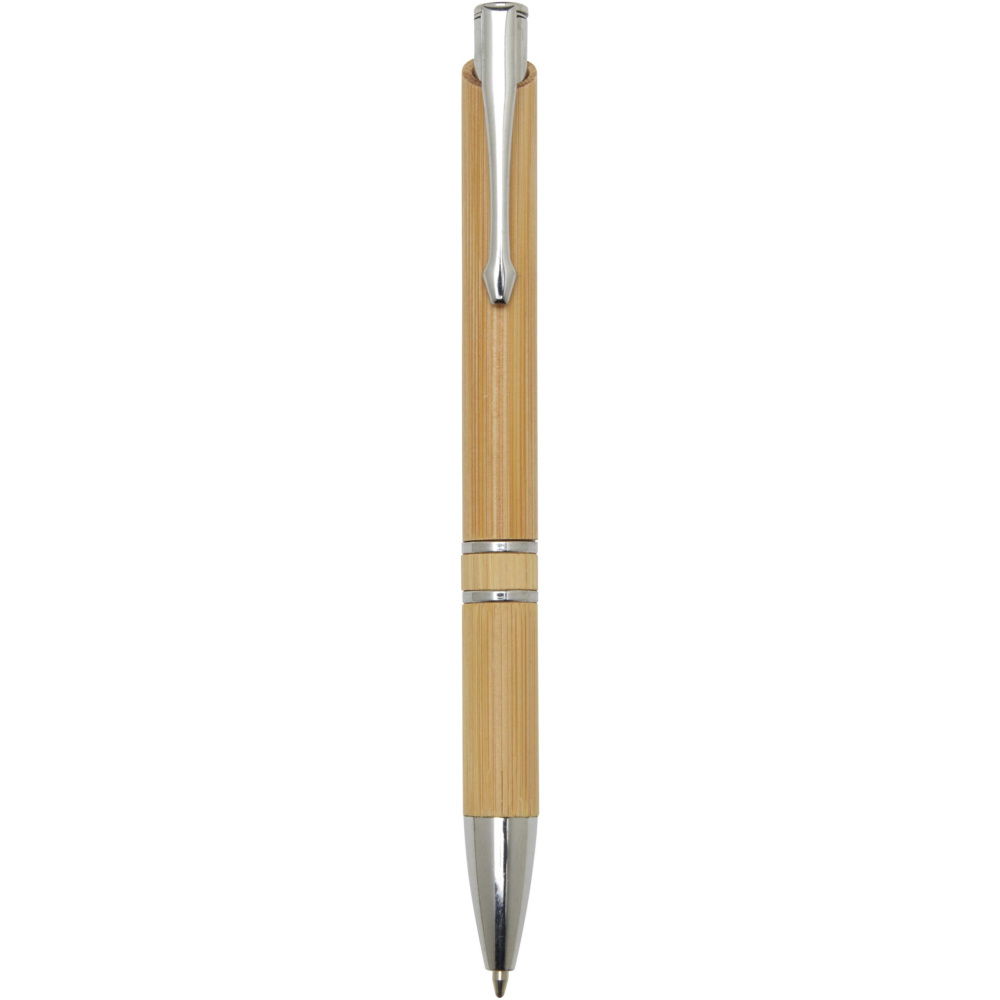 Logo trade business gift photo of: Wicker bamboo ballpoint pen