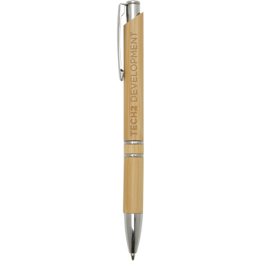 Logotrade advertising product image of: Wicker bamboo ballpoint pen