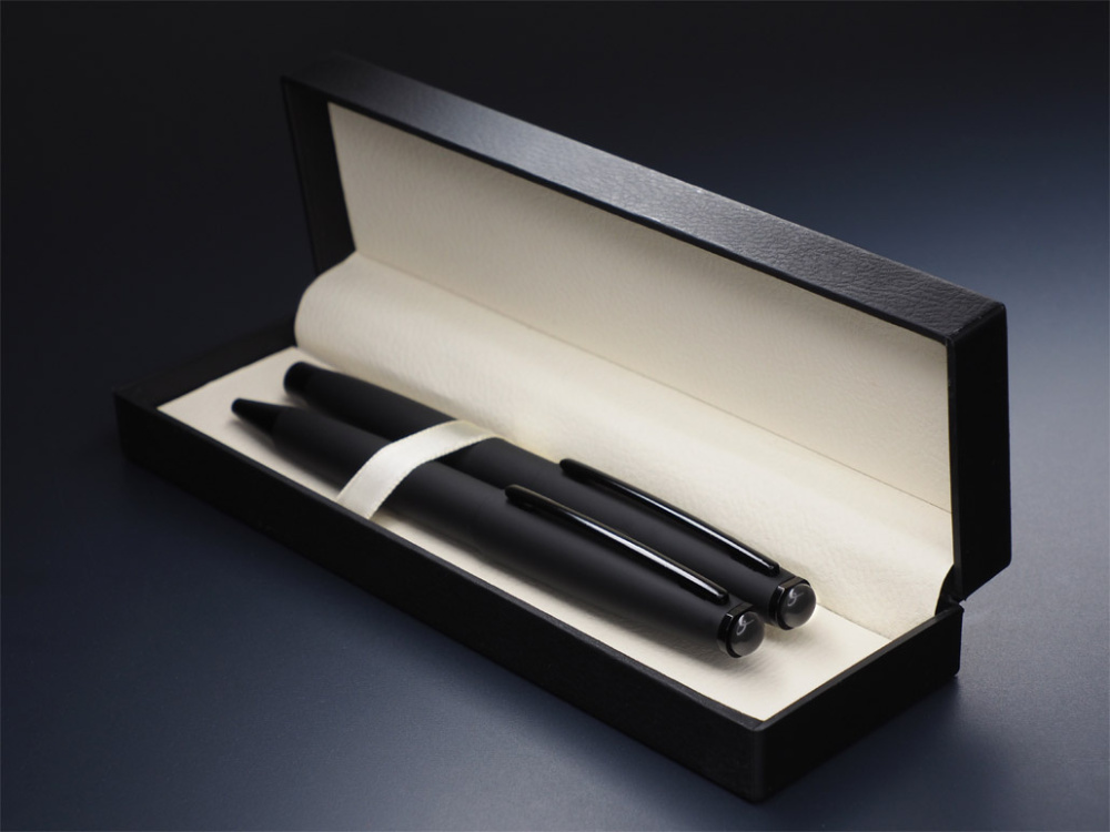 Logotrade promotional item image of: Obsidian stone Pen set 1290036