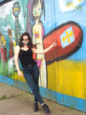 Logo trade promotional gifts picture of: MARS PRO cotton mask (size M) with pocket and HEPA filter 1380165