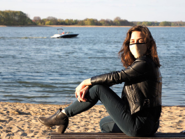 Logotrade business gifts photo of: MARS PRO cotton mask (size M) with pocket and HEPA filter 1380165