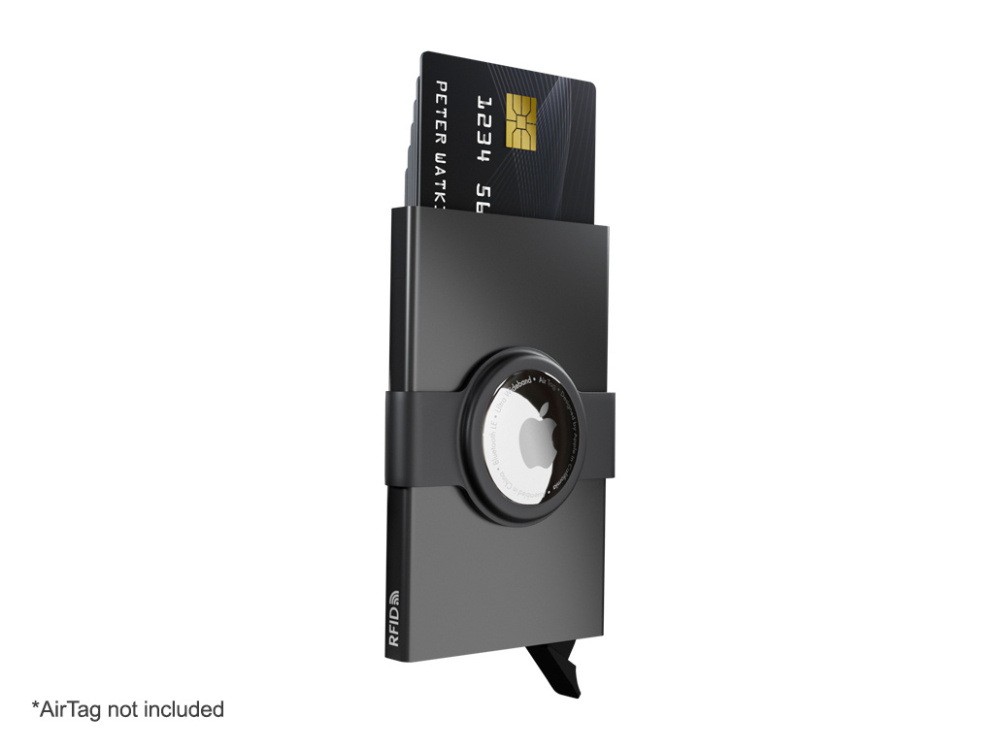 Logo trade promotional items image of: RFID credit card case with holder for AirTag 2163108