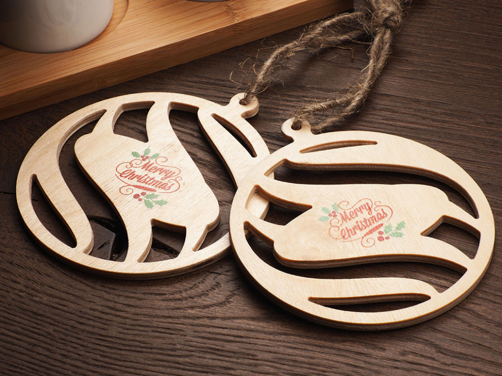 Logo trade corporate gifts picture of: Wooden Christmas Decoration 1856121