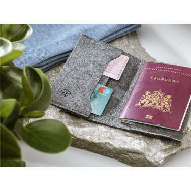 Logo trade advertising products image of: Identify GRS RPET Felt passport holder