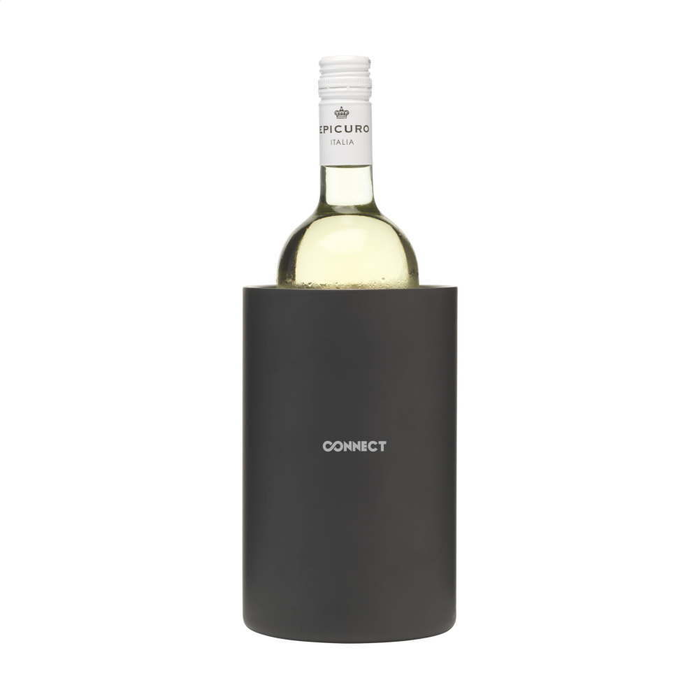 Logo trade advertising product photo of: CoolSteel Black wine cooler