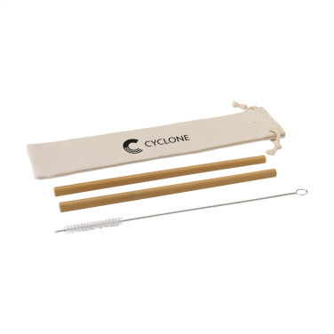 Logotrade promotional product picture of: ECO Bamboe Straw Set bamboo straws