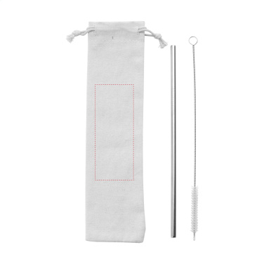 Logo trade promotional gift photo of: Reusable 1 piece ECO Straw Set stainless-steel straw