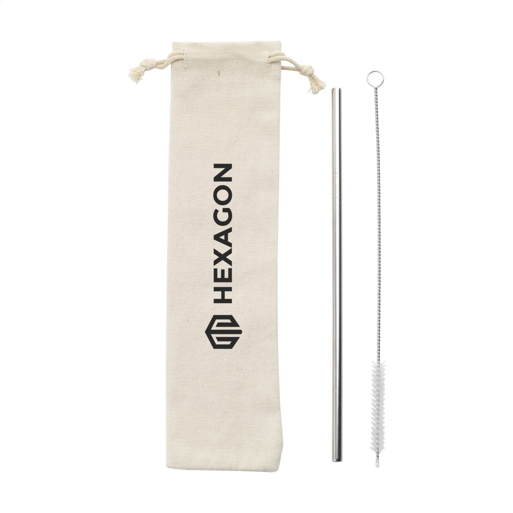 Logotrade business gift image of: Reusable 1 piece ECO Straw Set stainless-steel straw