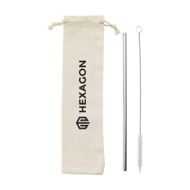 Logotrade promotional merchandise image of: Reusable 1 piece ECO Straw Set stainless-steel straw