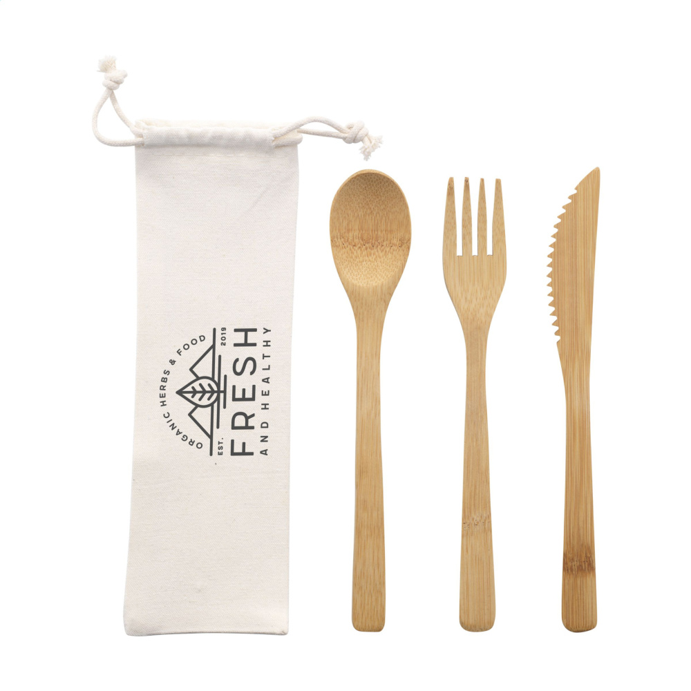 Logo trade promotional giveaways image of: Bambu Cutlery Set