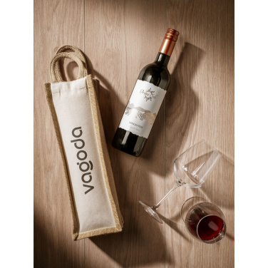 Logo trade promotional products image of: Jute Canvas Wine Bag