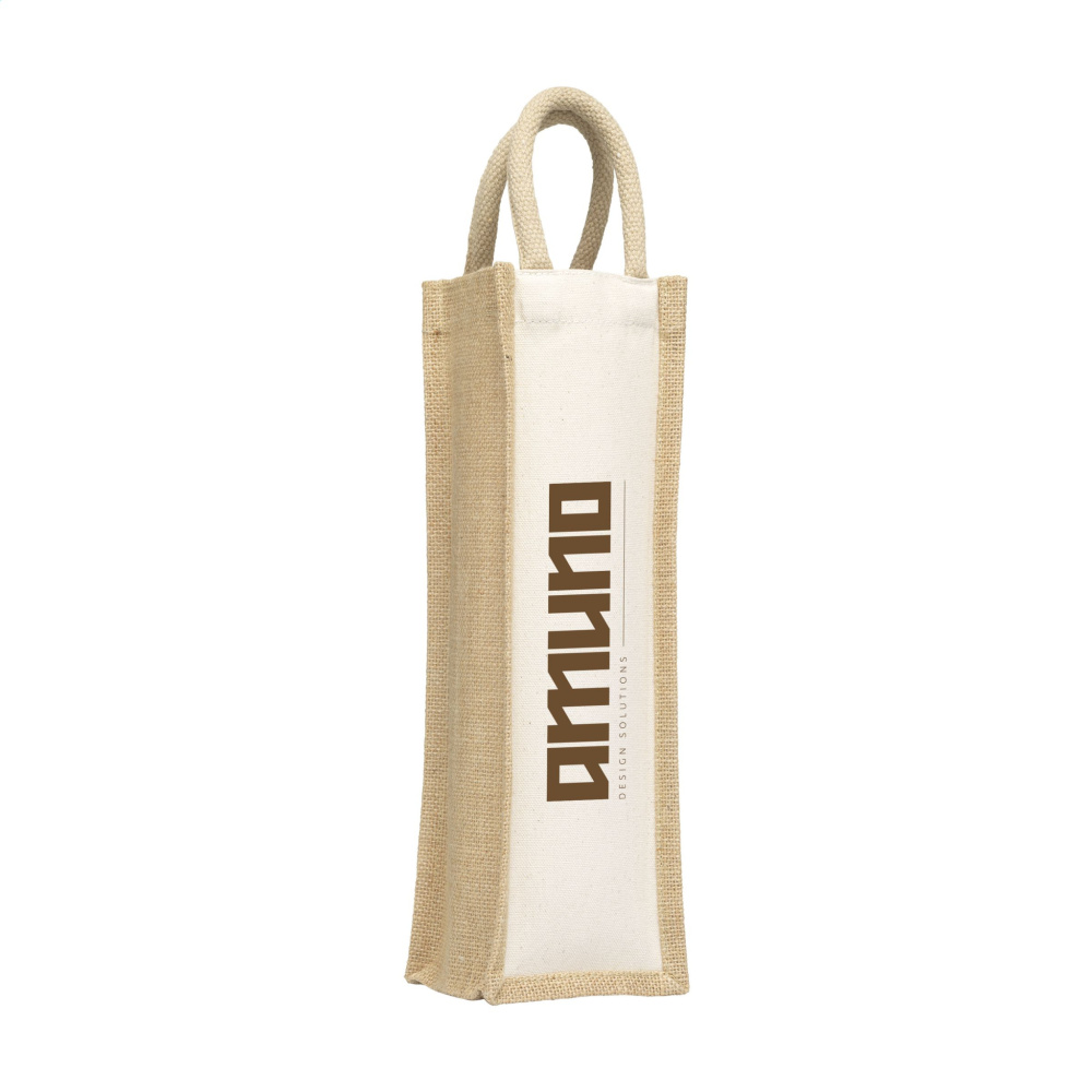 Logotrade promotional gift image of: Jute Canvas Wine Bag