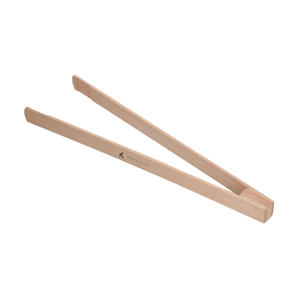 Logo trade promotional merchandise picture of: Pinza wooden BBQ tongs