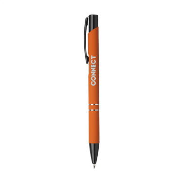 Logo trade promotional merchandise photo of: Ebony Rubberised pen