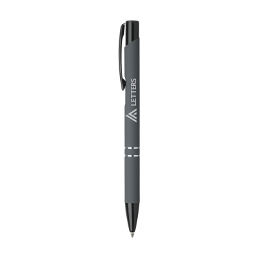 Logo trade promotional gift photo of: Ebony Rubberised pen