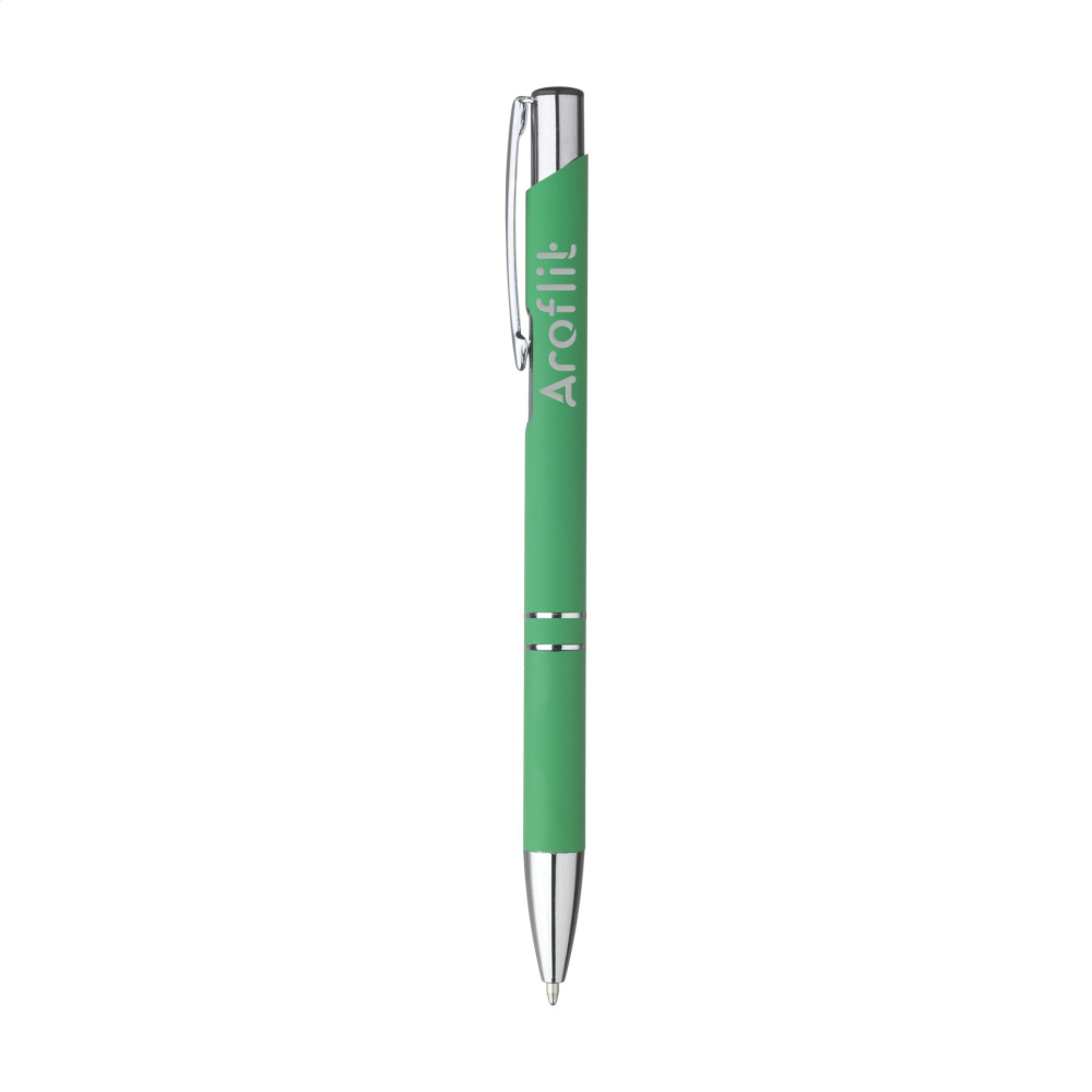 Logo trade promotional giveaways image of: Ebony Soft Touch Accent pen