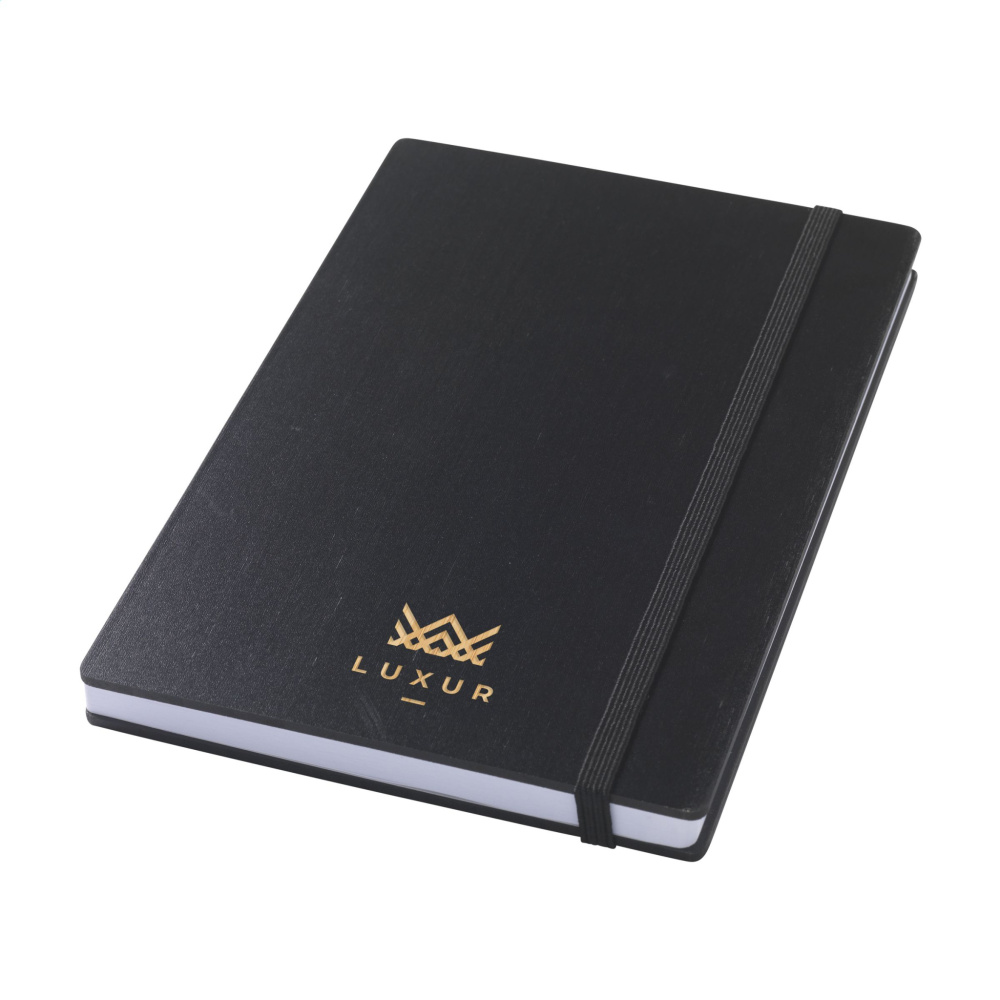 Logotrade promotional merchandise picture of: Bamboo Journal Naked Spine Paper Notebook Black A5