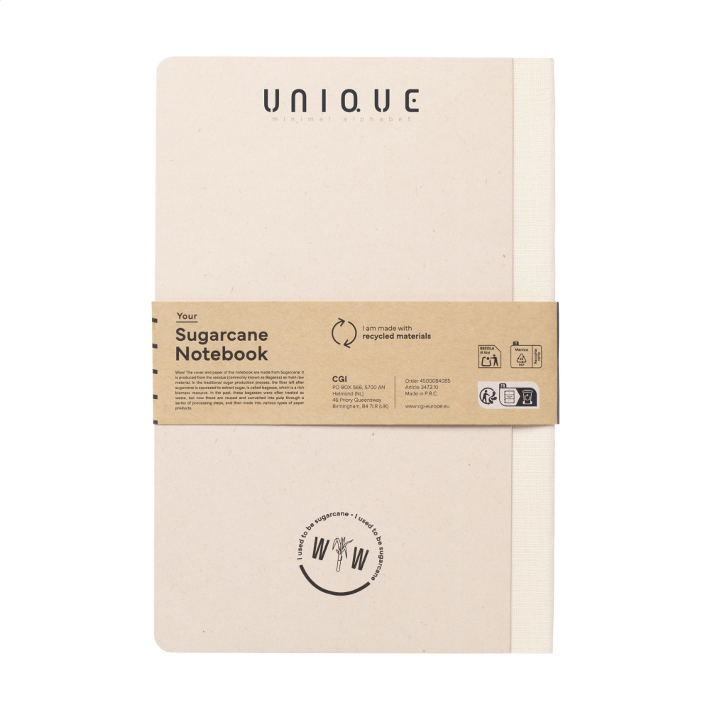 Logotrade promotional item picture of: Sugarcane Paper Notebook A5