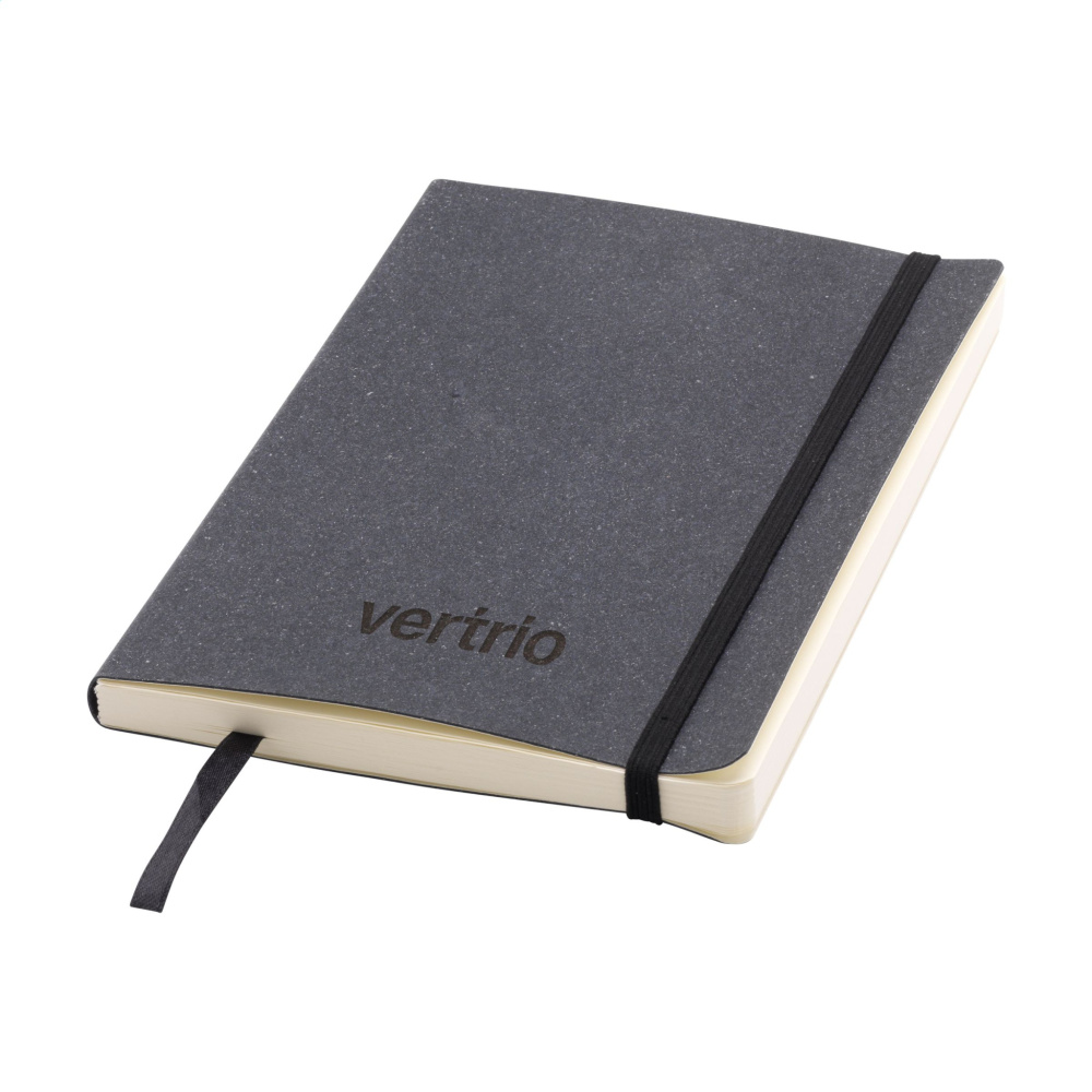 Logo trade promotional giveaways picture of: Monti Recycled Leather - Paper Notebook A5