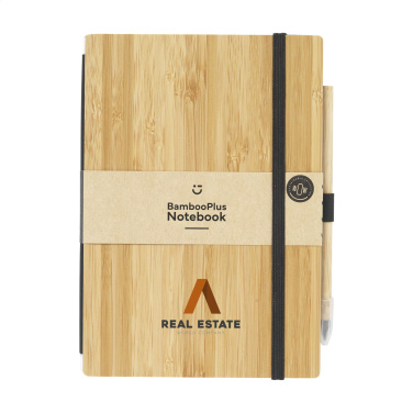 Logo trade promotional giveaways image of: BambooPlus Paper Notebook A5 - Inkless Pen