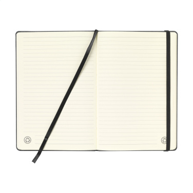 Logo trade promotional merchandise photo of: Montana Recycled Leather Paper Notebook A5