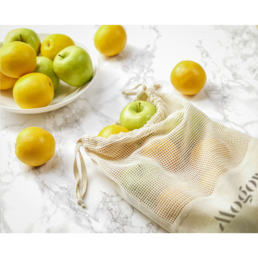 Logotrade corporate gift image of: Natura Organic GOTS Mesh Bag (120 g/m²) fruit bag