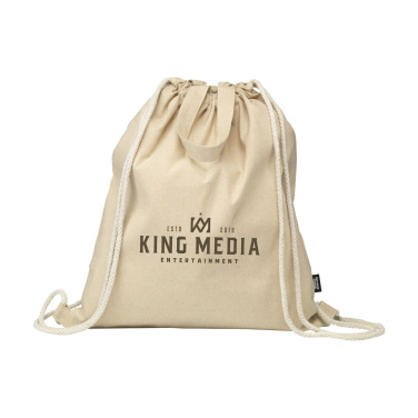 Logo trade promotional gifts image of: GRS Recycled Cotton PromoBag Plus (180 g/m²) backpack