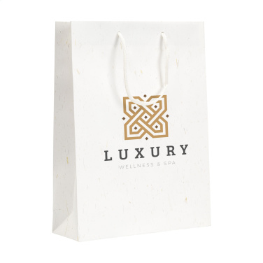 Logo trade advertising products image of: Leaf It Bag recycled with straw fibres (180 g/m²) L