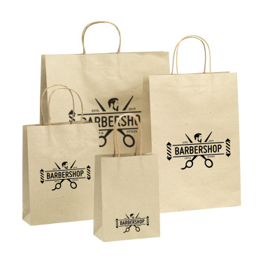 Logo trade promotional products image of: Leaf It Bag recycled grass paper (120 g/m²) S