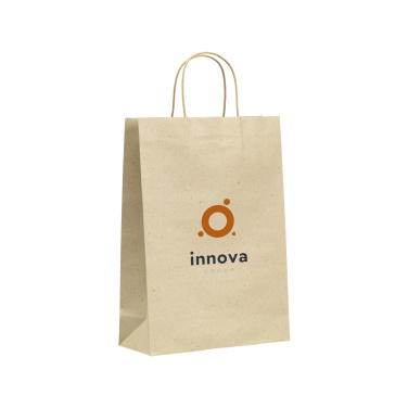 Logo trade promotional gifts picture of: Leaf It Bag recycled grass paper (120 g/m²) L