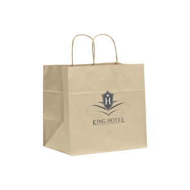 Logo trade promotional merchandise picture of: Leaf It Bag recycled grass paper (90 g/m²) L