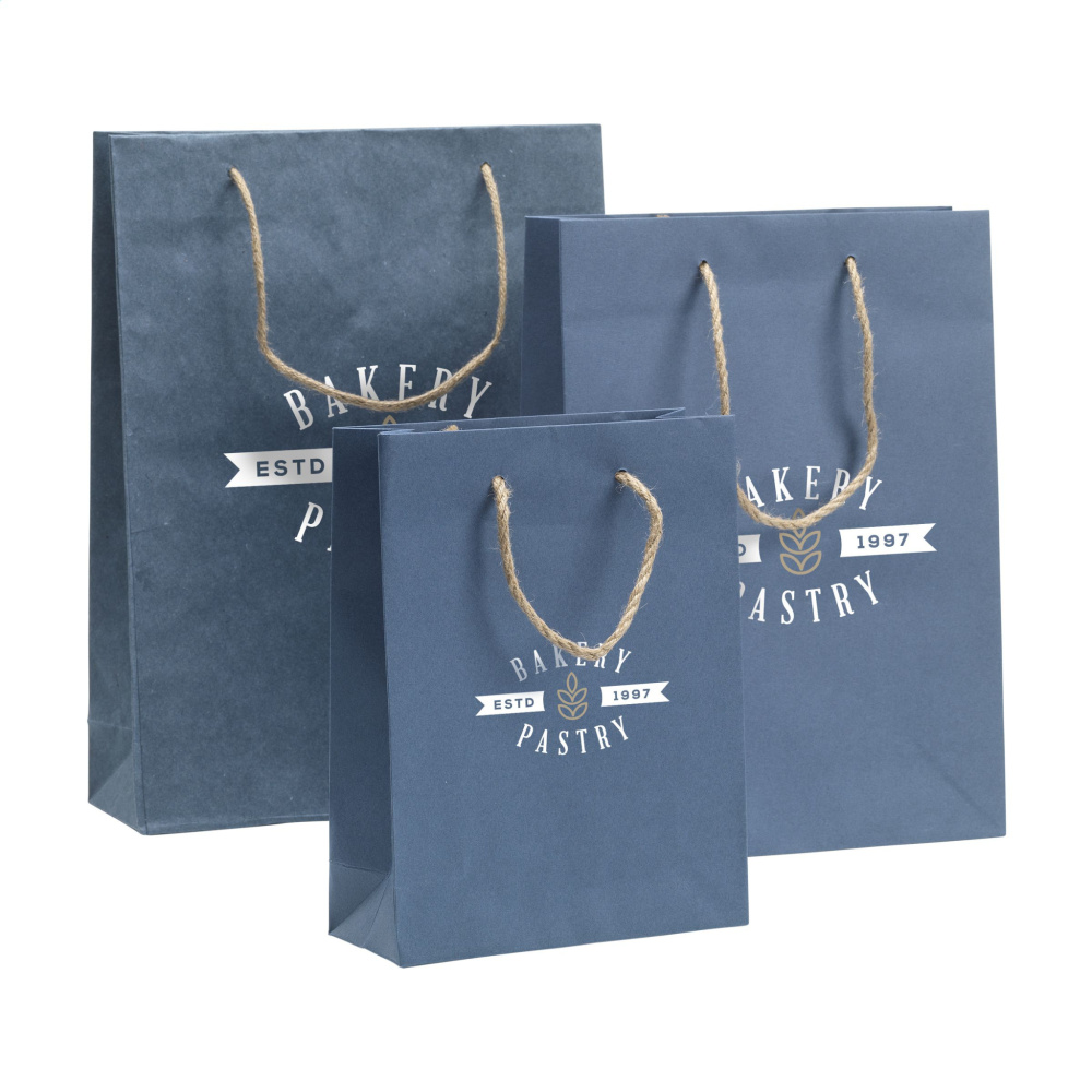 Logo trade promotional item photo of: Leaf It Bag recycled with jeans fibres (180 g/m²) M