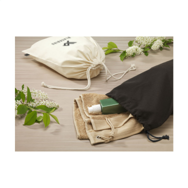 Logotrade promotional merchandise picture of: Gift Pouch Natural GRS Recycled Cotton (150 g/m²) L