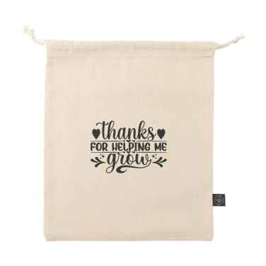 Logotrade promotional product picture of: Gift Pouch Natural GRS Recycled Cotton (150 g/m²) M