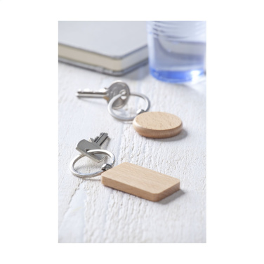 Logo trade promotional gifts picture of: WoodKey Circle keychain