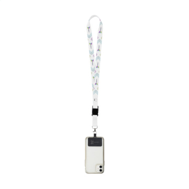 Logotrade promotional giveaway image of: Lanyard Sublimatie Buckle RPET 2 cm with Patch keycord