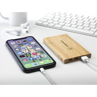 Logo trade promotional merchandise photo of: Bamboo 4000 Powerbank external charger