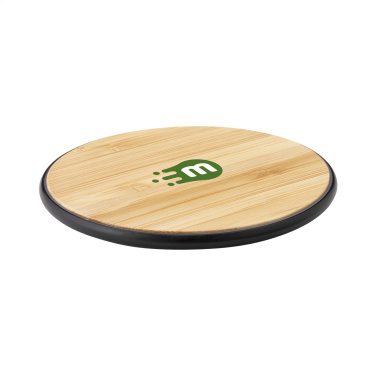 Logo trade corporate gift photo of: Bamboo 10W Wireless Charger wireless fast charger